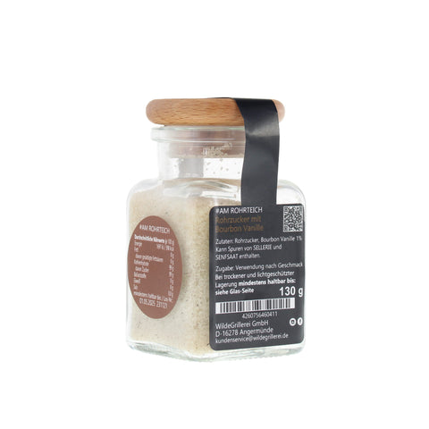 Rohrzucker mit Bourbon-Vanille - #AM ROHRTEICH - Glas mit Holzdeckel 130g MHD
