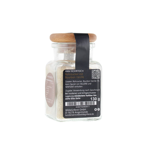 Rohrzucker mit Bourbon-Vanille - #AM ROHRTEICH - Glas mit Holzdeckel 130g MHD