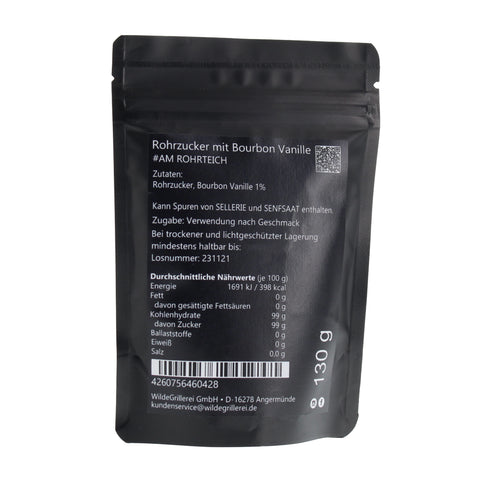 #AM ROHRTEICH - Rohrzucker mit Bourbon Vanille Beutel mit Druckverschluss 130g MHD