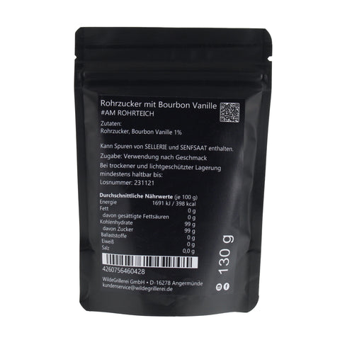 #AM ROHRTEICH - Rohrzucker mit Bourbon Vanille Beutel mit Druckverschluss 130g MHD