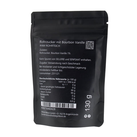 #AM ROHRTEICH - Rohrzucker mit Bourbon Vanille Beutel mit Druckverschluss 130g MHD
