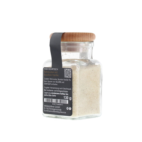 Rohrzucker mit Bourbon-Vanille - #AM ROHRTEICH - Glas mit Holzdeckel 130g MHD