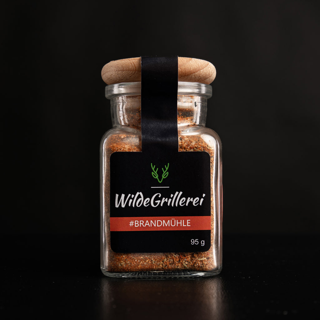 #BRANDMÜHLE - Hot Smoky BBQ Rub Glas mit Holzdeckel 95g MHD
