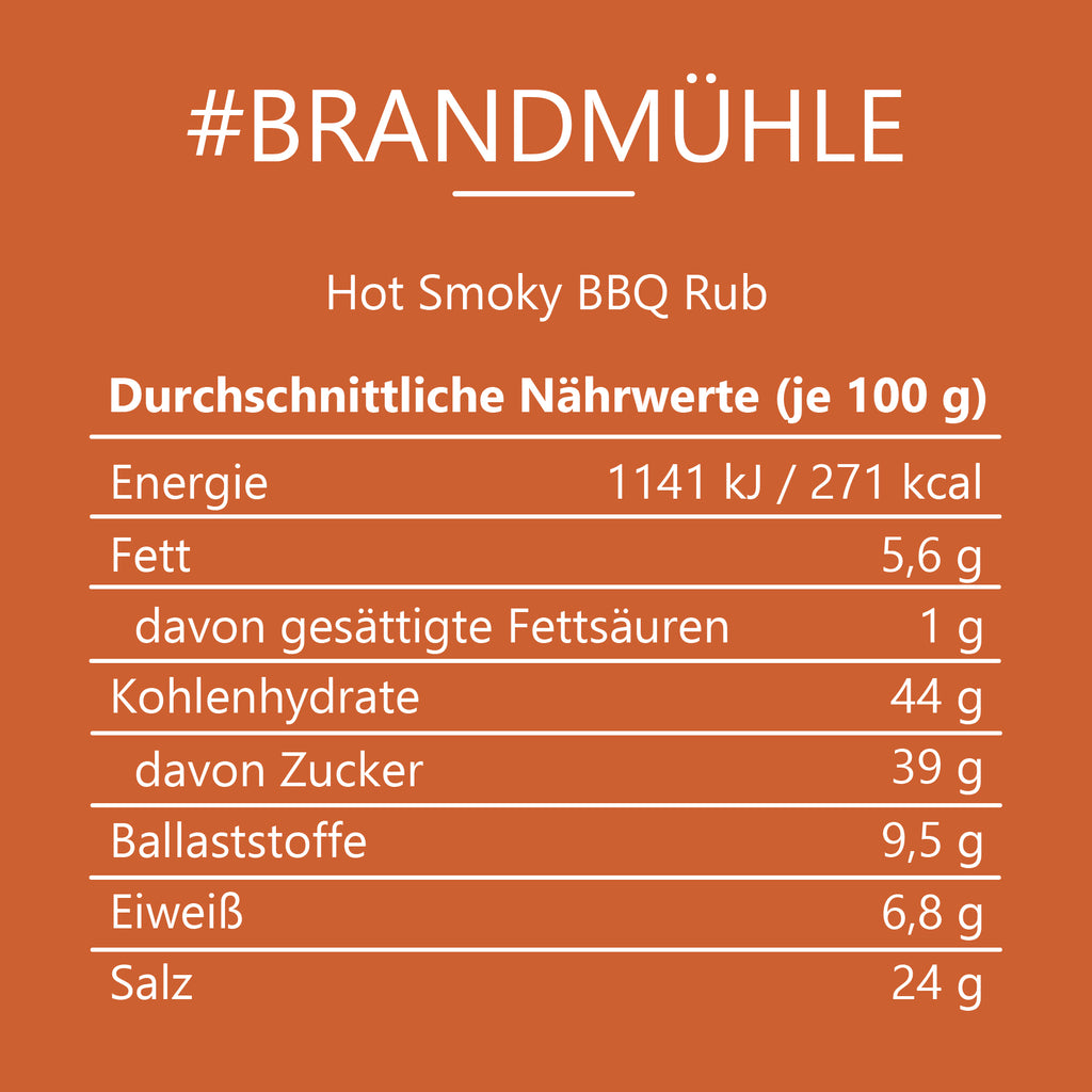 #BRANDMÜHLE - Hot Smoky BBQ Rub Glas mit Holzdeckel 95g MHD
