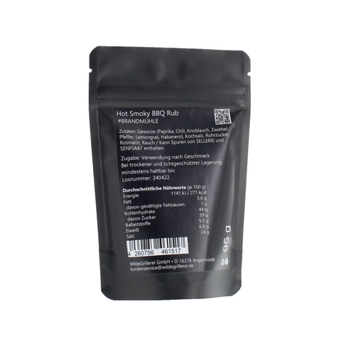 #BRANDMÜHLE - Hot Smoky BBQ Rub Beutel mit Druckverschluss 95g MHD