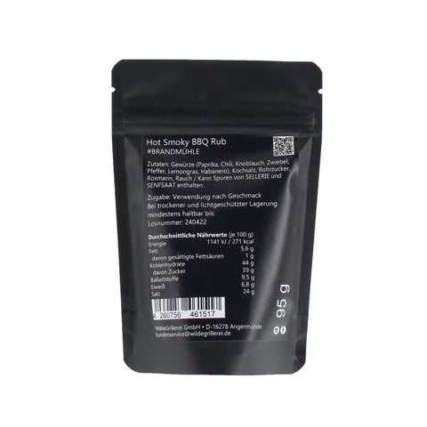 #BRANDMÜHLE - Hot Smoky BBQ Rub Beutel mit Druckverschluss 95g MHD
