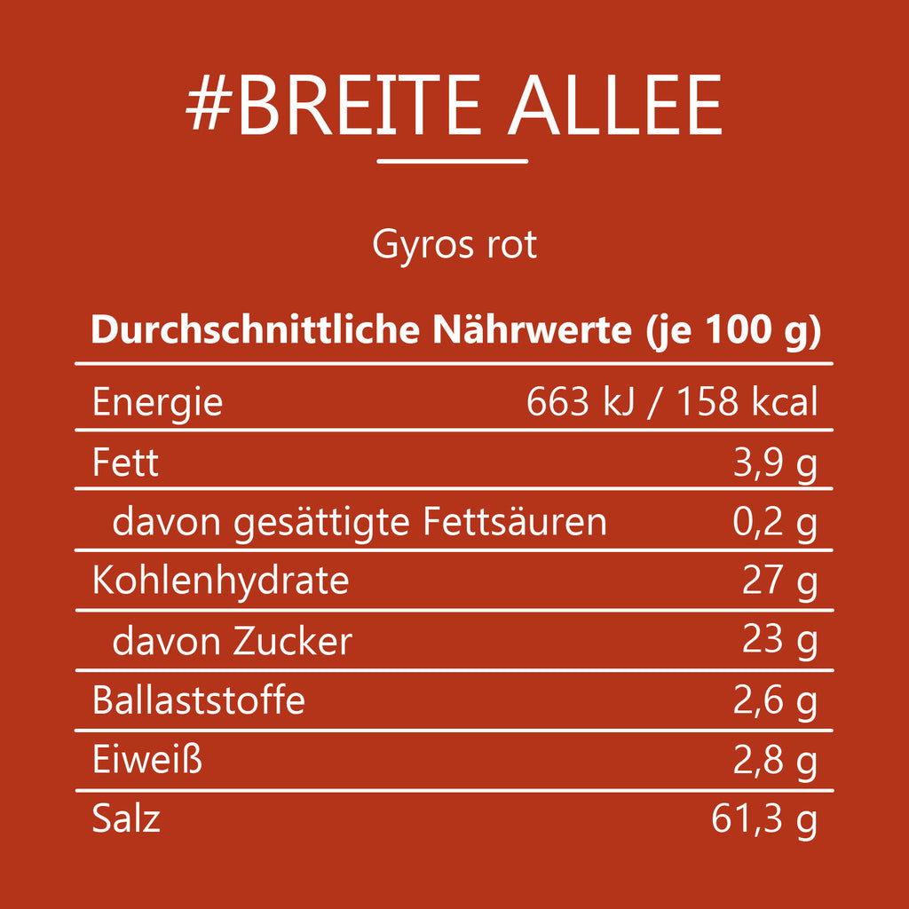 #BREITE ALLEE - Gyros rot Glas mit Holzdeckel 90g MHD