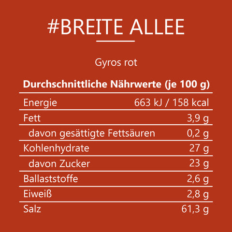 #BREITE ALLEE - Gyros rot Glas mit Holzdeckel 90g MHD