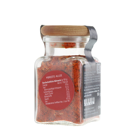 #BREITE ALLEE - Gyros rot Glas mit Holzdeckel 90g MHD