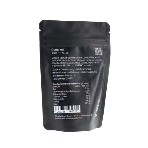 #BREITE ALLEE - Gyros rot Beutel mit Druckverschluss 90g MHD