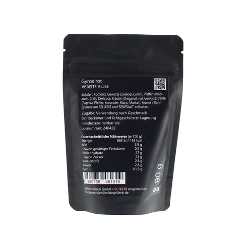 #BREITE ALLEE - Gyros rot Beutel mit Druckverschluss 90g MHD