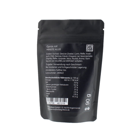 #BREITE ALLEE - Gyros rot Beutel mit Druckverschluss 90g MHD