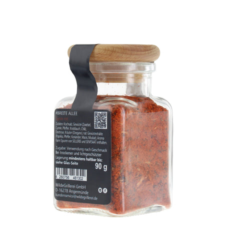 #BREITE ALLEE - Gyros rot Glas mit Holzdeckel 90g MHD