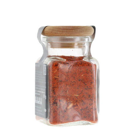 #BREITE ALLEE - Gyros rot Glas mit Holzdeckel 90g MHD