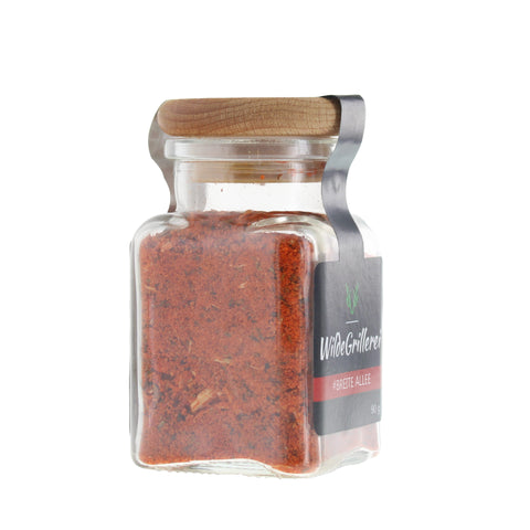 #BREITE ALLEE - Gyros rot Glas mit Holzdeckel 90g MHD