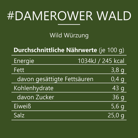 #DAMEROWER WALD - Wild Würzung Beutel mit Druckverschluss 90g MHD