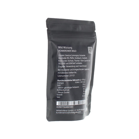 #DAMEROWER WALD - Wild Würzung Beutel mit Druckverschluss 90g MHD