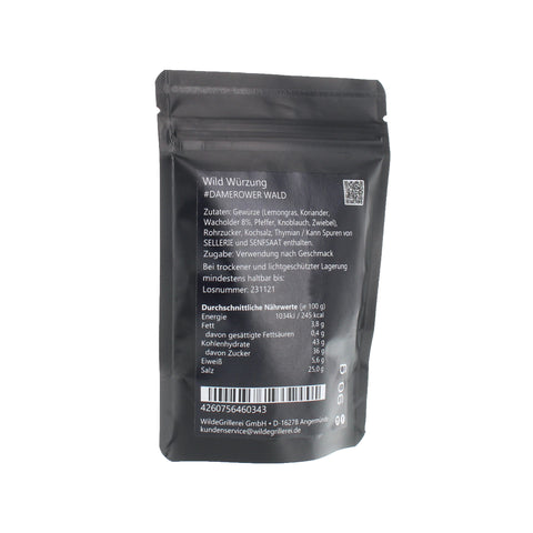 #DAMEROWER WALD - Wild Würzung Beutel mit Druckverschluss 90g MHD