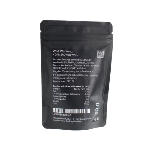 #DAMEROWER WALD - Wild Würzung Beutel mit Druckverschluss 90g MHD