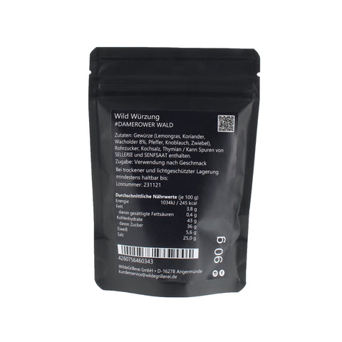 #DAMEROWER WALD - Wild Würzung Beutel mit Druckverschluss 90g MHD