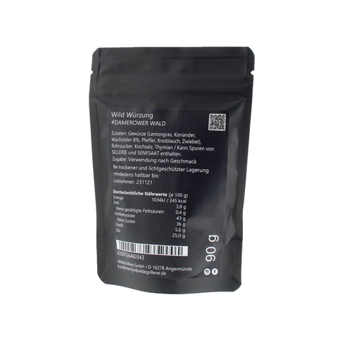 #DAMEROWER WALD - Wild Würzung Beutel mit Druckverschluss 90g MHD