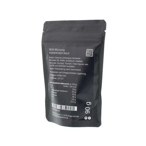 #DAMEROWER WALD - Wild Würzung Beutel mit Druckverschluss 90g MHD