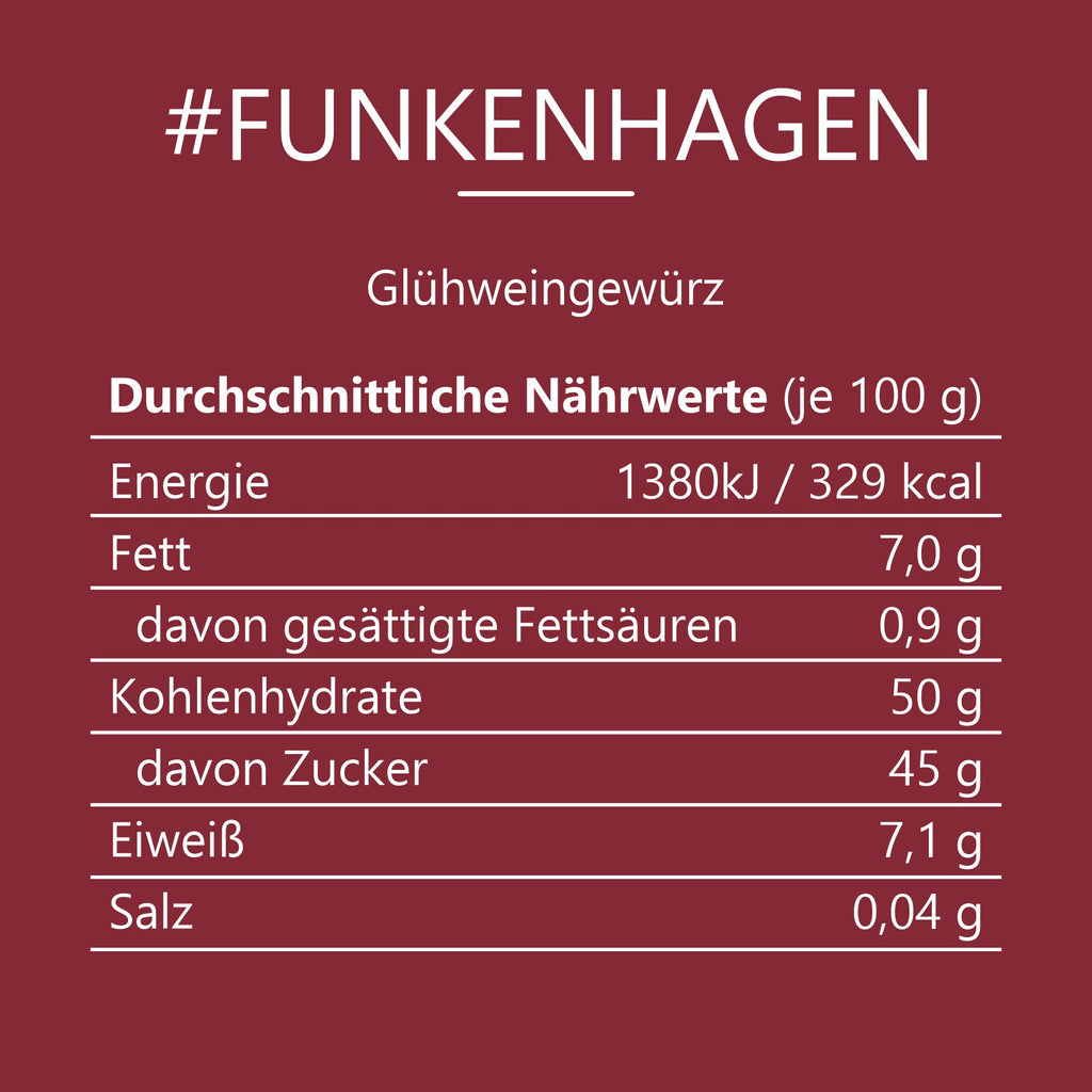 #FUNKENHAGEN - Glühweingewürz Beutel mit Druckverschluss 60g MHD