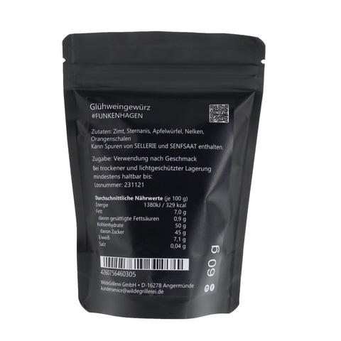 #FUNKENHAGEN - Glühweingewürz Beutel mit Druckverschluss 60g MHD