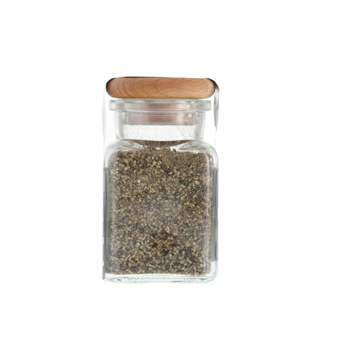 Whisky-Pfeffer geschrotet - #GRUMSIN -Glas mit Holzdeckel 80g MHD