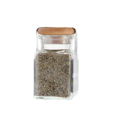Whisky-Pfeffer geschrotet - #GRUMSIN -Glas mit Holzdeckel 80g MHD