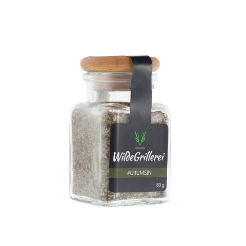 Whisky-Pfeffer geschrotet - #GRUMSIN -Glas mit Holzdeckel 80g MHD