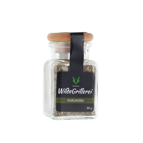 Whisky-Pfeffer geschrotet - #GRUMSIN -Glas mit Holzdeckel 80g MHD