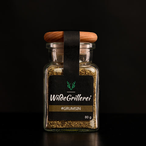Whisky-Pfeffer geschrotet - #GRUMSIN -Glas mit Holzdeckel 80g MHD
