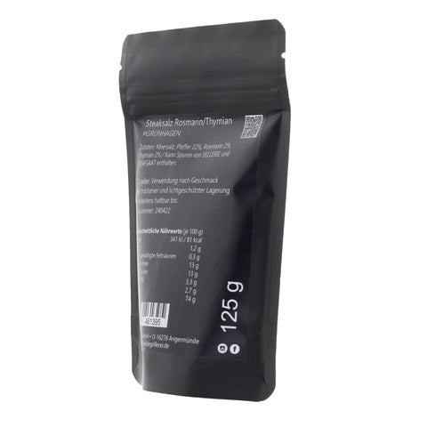 #GRÜNHAGEN - Steaksalz Rosmarin/Thymian Beutel mit Druckverschluss 125g MHD
