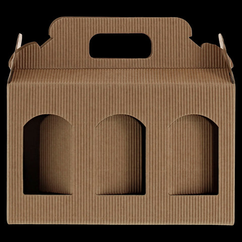 Geschenkset leer Beige - 3 Gläser mit Holzdeckel