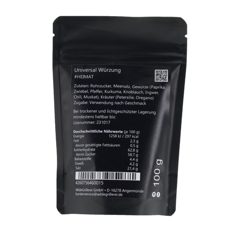 #HEIMAT - Universal Würzung Beutel mit Druckverschluss 100g MHD