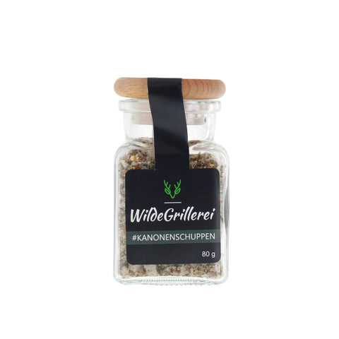 Pfeffer exklusiv - #KANONENSCHUPPEN - Glas mit Holzdeckel 80g MHD