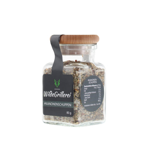Pfeffer exklusiv - #KANONENSCHUPPEN - Glas mit Holzdeckel 80g MHD
