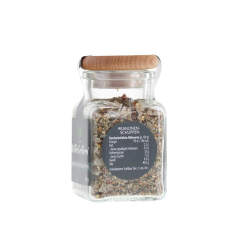 Pfeffer exklusiv - #KANONENSCHUPPEN - Glas mit Holzdeckel 80g MHD