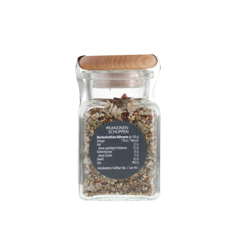 Pfeffer exklusiv - #KANONENSCHUPPEN - Glas mit Holzdeckel 80g MHD