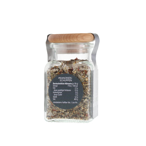 Pfeffer exklusiv - #KANONENSCHUPPEN - Glas mit Holzdeckel 80g MHD