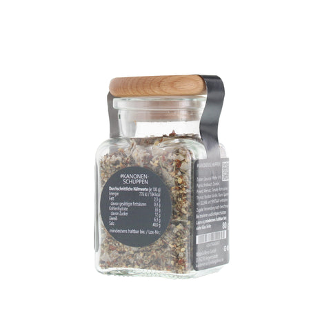 Pfeffer exklusiv - #KANONENSCHUPPEN - Glas mit Holzdeckel 80g MHD