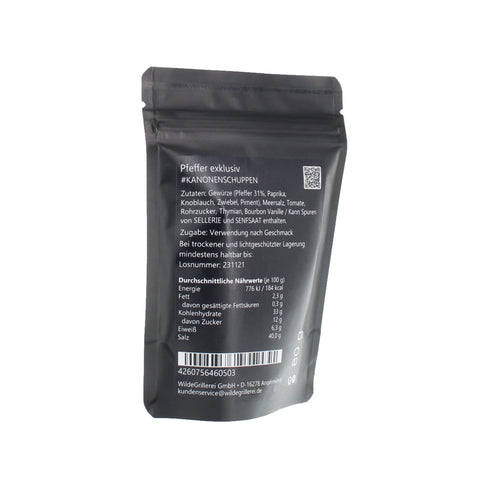 #KANONENSCHUPPEN - Pfeffer exklusiv Beutel mit Druckverschluss 80g MHD