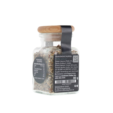 Pfeffer exklusiv - #KANONENSCHUPPEN - Glas mit Holzdeckel 80g MHD