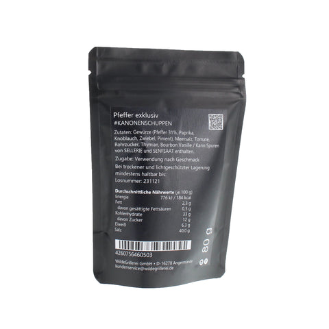 #KANONENSCHUPPEN - Pfeffer exklusiv Beutel mit Druckverschluss 80g MHD