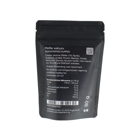 #KANONENSCHUPPEN - Pfeffer exklusiv Beutel mit Druckverschluss 80g MHD