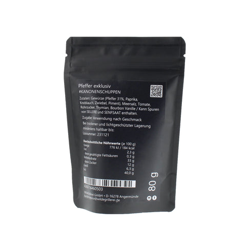 #KANONENSCHUPPEN - Pfeffer exklusiv Beutel mit Druckverschluss 80g MHD