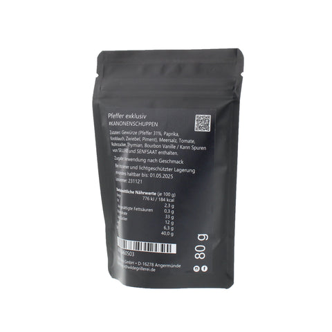 #KANONENSCHUPPEN - Pfeffer exklusiv Beutel mit Druckverschluss 80g MHD