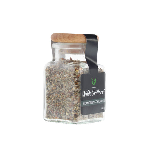 Pfeffer exklusiv - #KANONENSCHUPPEN - Glas mit Holzdeckel 80g MHD
