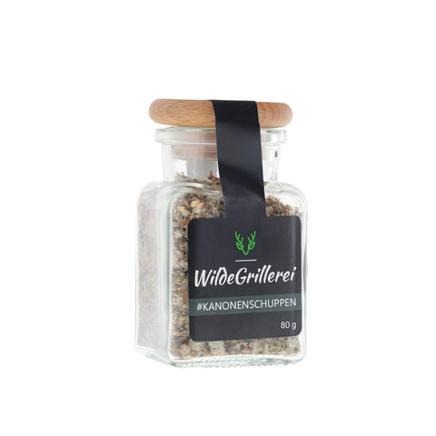 Pfeffer exklusiv - #KANONENSCHUPPEN - Glas mit Holzdeckel 80g MHD